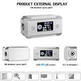 DIYhz G1/4 aluminum alloy shell LCD displaydigital display flow thermometer temperature indicator CPU temperature monitor Silver