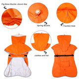 KOOGAL Reflective Dog Raincoat Waterproof Adjustable Dog Hooded Poncho Raincoat for Medium Large Dogs, Lightweight Pet Rain Jacket (Orange, 3XL)