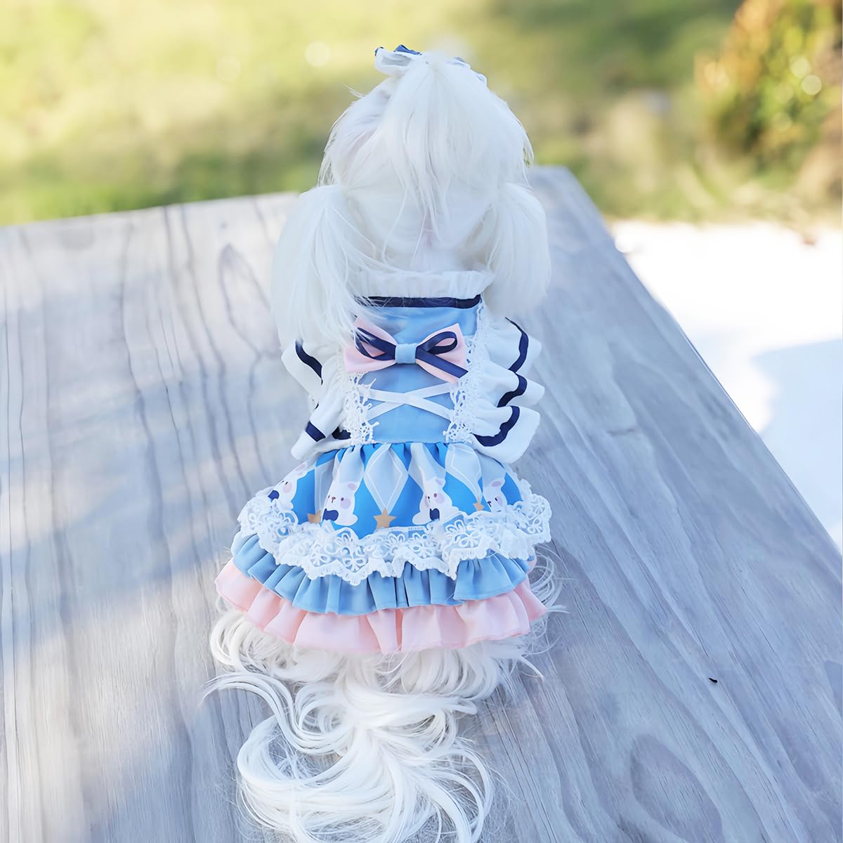 MengYu Small Dog Dress Cat Princess Costumes, Pet Birthday Clothes,Lolita Costume Dress for Puppy and Kitten，Velvet Pet Bodysuit Clothes for Daily，Anniversary，Indoor，Outdoor