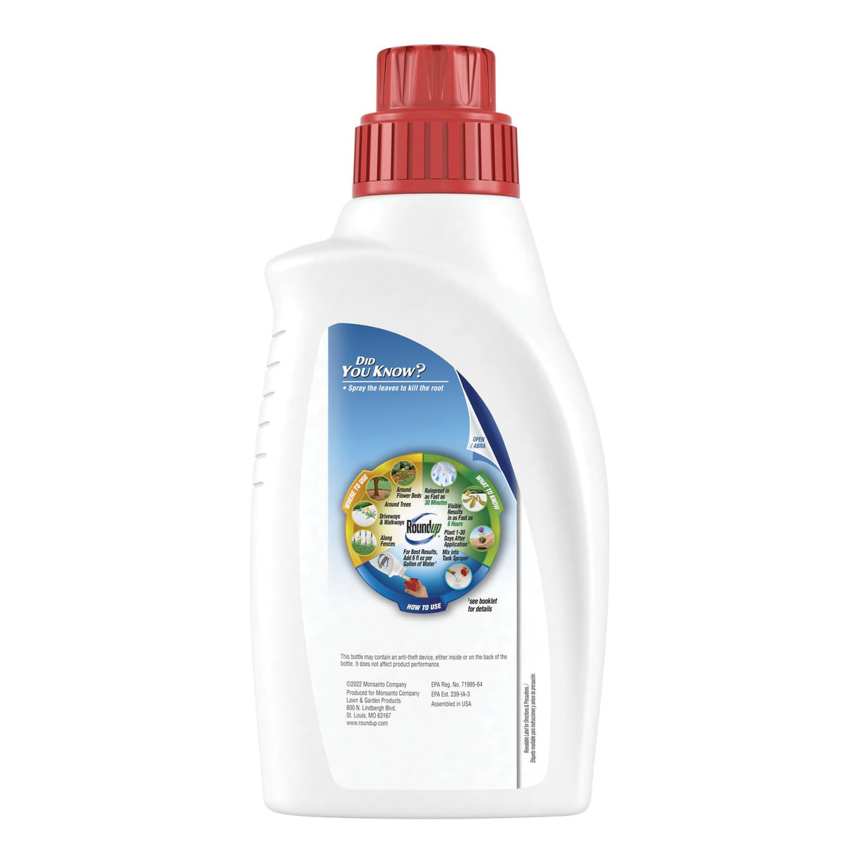 6 Bottles Roundup Concentrate Weed and Grass Killer - 32 FL OZ Makes 10 Gallons