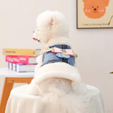 Small Dog Winter Denim Jacket Fleece Lined Puppy Cute Jean Clothes Cold Weather Dog Cozy Warm Coats Yorkie Chihuahua Stylish Clothes Christmas Birthday Holiday Outfits