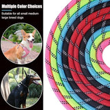 2 Pack Dog Leash, 4/5//6 FT Heavy Duty Nylon Rope Pet Leashes with Comfortable Padded Handle, Reflective Dog Leashes for Small Medium and Large Dogs (6FT-1/2,Black/Black)