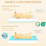 Casa Paw Orthopedic Dog Beds for Extra Large Sized Dogs, Waterproof Memory Foam XL Pet Bed with Sides 42x30Inch, Non-Slip and Egg-Crate Foam Big Dog Couch Bed with Removable Washable Cover, Light Grey