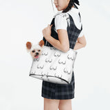 Dog Carrier Bag Compatible with Boobs Breasts Pattern Print White, Cat Tote Bag, Pet Carrier, Foldable Waterproof Dog Purse, Portable Tote Bag Carrier for Small to Medium Cats and Small Dogs
