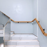 Wooden Handrails, 1-20ft Non-Slip Staircase Handrail, for Home Garden Corridor Lofts Kindergarten Guardrail Decking Railings, Wall Mounted Barrier-Free Staircase Grab Bar for Elderly (Size : 2ft)