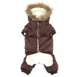 ZUNEA Padded Waterproof Small Dog Winter Jumpsuit Pet Puppy Jacket Coat Fleece Warm Snowsuit Airman Chihuahua Yorkie Outfits Clothes Apparel Brown M