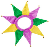 Dog Mardi Gras Neckpiece Collar Costume Clown Jester Pet Costume Golden Green Purple Puppy Dress Up (One Size