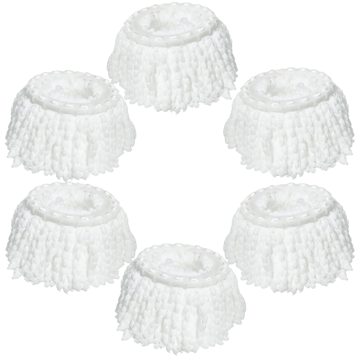 6 Pack Mop Heads Replacements, Compatible with FunClean Spin Mop & RinseWise Mop Bucket, Microfiber Spin Mop Head Refill Cleaning Supplie for Home Industrial and Commercial Use