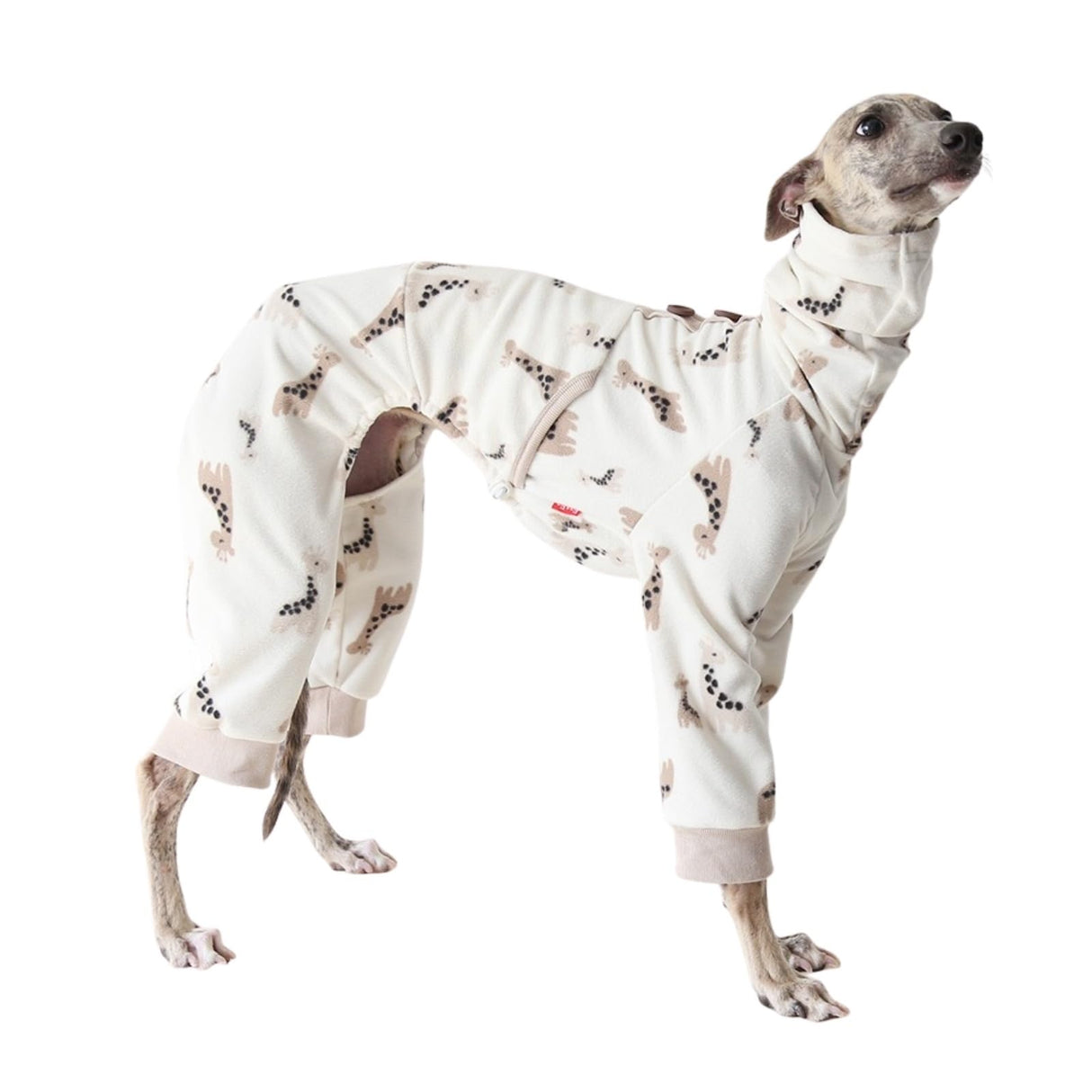 HDKUW Italian Greyhound Sweater, Polar Fleece Turtleneck Dogs Outfit Onesie Clothes, Winter Warm Nordic Dog Pajamas for Afghan Hound Whippet Borzoi Saluki Giraffe XL