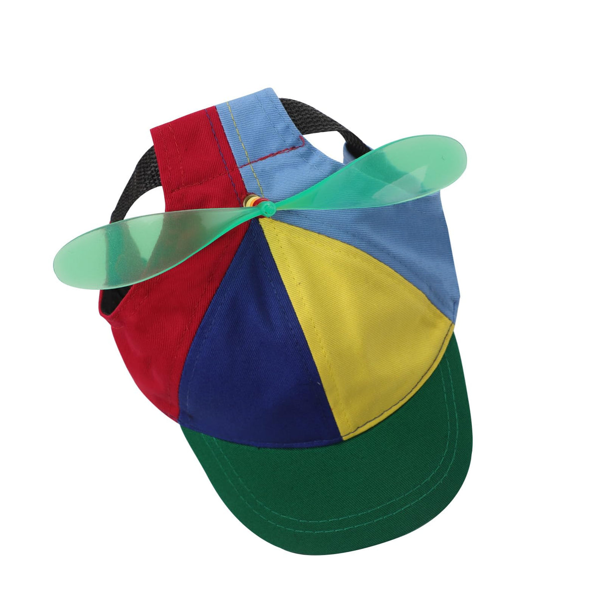 Funny Pet Baseball Hat with Propeller, Cute Adjustable Sun Protection Rainbow Helicopter Hat for Dog & Cat