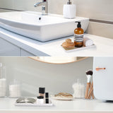 8" Bathroom Trays - Ceramic Vanity Tray for Bathroom - Small Ceramic Tray - Kitchen Soap Trays - Porcelain Dispenser Organizer for Kitchen Bathtub Counter (White)