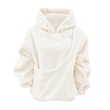 Hoodie with Pet Pouch Hooded Dog Pouch Sweatshirts Pet Carrier Pullover Animal Holder Long Sleeve Pullovers with Hood Solid Color Winter Warm Flannel Hoodies Cute Oversized Fleece Sweatshirt Beige,XL