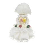 MuYaoPet Luxury Pearl Dog Wedding Dress,Dog Rose Love Heart Dress,Pet Bride Costume Formal Apparel for Small Dogs (White, Large)
