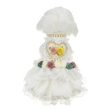 MuYaoPet Luxury Pearl Dog Wedding Dress,Dog Rose Love Heart Dress,Pet Bride Costume Formal Apparel for Small Dogs (White, Large)