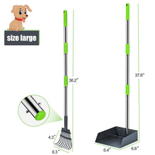 Load image into Gallery viewer, Niubya Pooper Scooper for Dogs, Metal Poop Scooper Tray and Rake Set with Adjustable Long Handle, Dog Pooper Scooper for Pet Waste Removal
