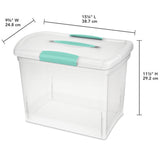 Sterilite Large Nesting ShowOffs, Stackable Small Storage Bin with Latching Lid and Handle, Plastic Container to Organize Office Files, Clear, 6-Pack