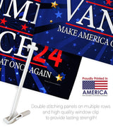 Ornament Collection Trump Vance Flag for Car Red Bandera para Carros Window Clip Pole Mount Kit Rally Shooting 2024 Poster President 47 Auto MAGA Sign Outdoor Decorations, Republican Gift Made in USA