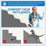 Dog Stairs 3-Step for Small Dogs and Cats to Get on Bed and Furniture/Windows, Pets Can Climb, Sit, or Perch to Look Out Windows, Extra Wide Dog Steps, Non-Slip Waterproof Fabric Cover, Grey（15.7" H）