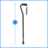 Medline Aluminum Offset Walking Cane for Seniors & Adults is Portable and Lightweight for Balance, Knee Injuries, Mobility & Leg Surgery Recovery, Black