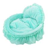 Cute Princess Pet Bed Bow-TIE Lace Cat Dog Bed (S, Green)