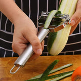 Julienne Peeler, Stainless Steel Vegetable Peeler, Double-Blade Vegetable Slicer, and Fruit Slicer