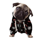 Howilath Puppy Cat Hoodies Coat Sweater, Christmas Snowflake Candy Pet Clothing Sweatshirt with Hat Zipper Outfit - L