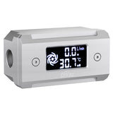 DIYhz G1/4 aluminum alloy shell LCD displaydigital display flow thermometer temperature indicator CPU temperature monitor Silver