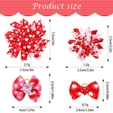 Senniea 60Pcs Dog Bows with Rubber Bands Love Heart Dog Bowknot Hair Bows Red Pink PuppyTopknot Bows for Day Doggie Cat Bunny Yorkie Pet Hair Grooming Accessories (Valentine's Day)