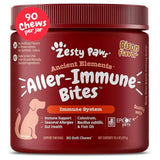 Zesty Paws Dog Allergy Relief - Anti Itch Supplement - Omega 3 Probiotics for Dogs - Digestive Health - Soft Chews for Skin & Seasonal Allergies - with Epicor Pets - Bison - 90ct