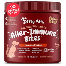 Load image into Gallery viewer, Zesty Paws Dog Allergy Relief - Anti Itch Supplement - Omega 3 Probiotics for Dogs - Digestive Health - Soft Chews for Skin &amp; Seasonal Allergies - with Epicor Pets - Bison - 90ct
