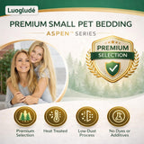 Luoglude 35oz Natural Aspen Wood Pet Bedding – Low Dust, Odor Control & Ultra Absorbent Shavings for Hamsters, Parrots, Guinea Pigs & Small Animals