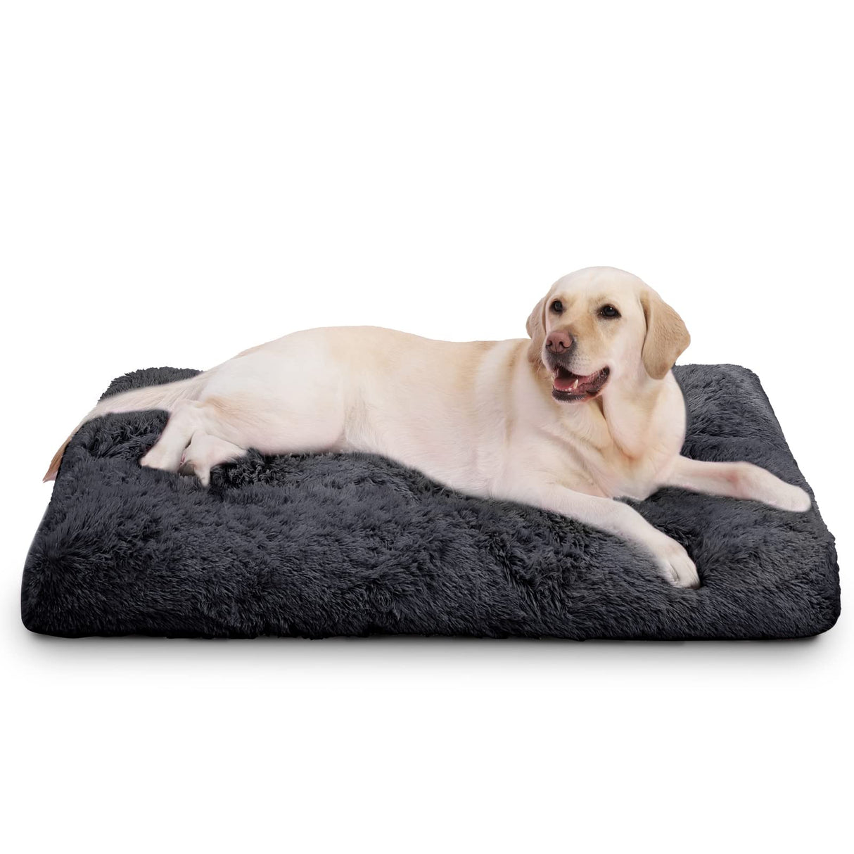 Vonabem Large Dog Bed XL, Washable Dogs Crate Pad 42 Inch, Plush Soft Pet Mats for Sleeping, Anti Slip Kennel Pads 41 * 27 inch Dark Grey