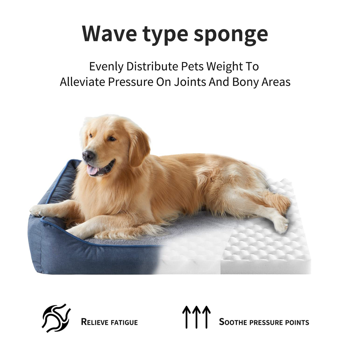 Tidore Orthopedic Dog Beds for Medium Dogs, Durable Egg Crate Foam Sofa Dog Bed wit Washable Removable Cover,Waterproof Lining,Pet Bed for Large Dogs (Dark Grey, 26.4" L x 21.7" W x 6.2" Th)
