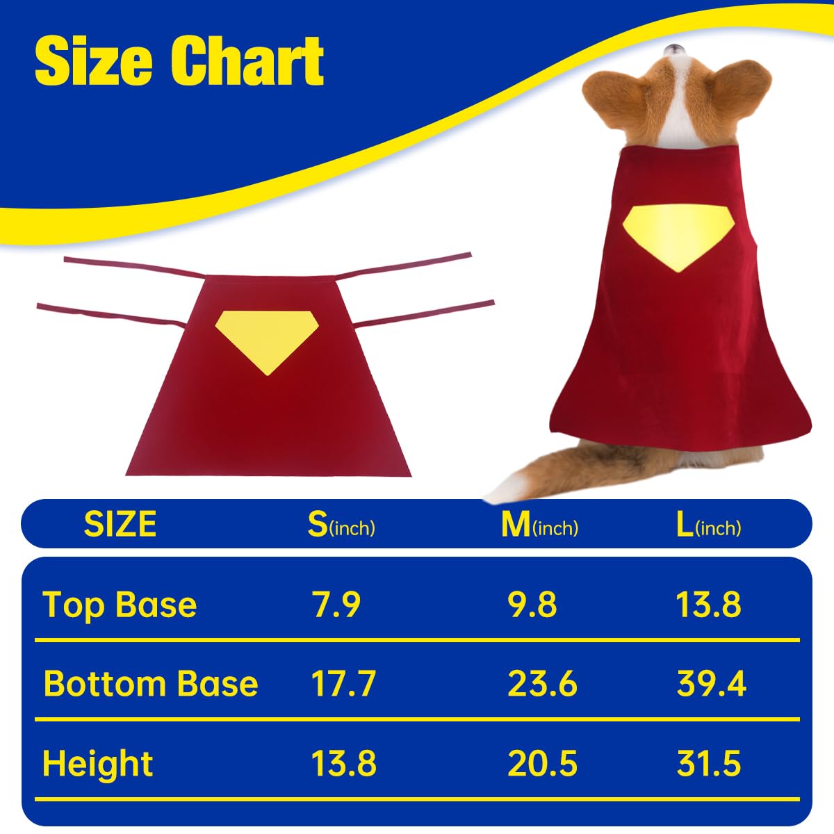 Red Dog Hero Costume Cape for Halloween and Parties (Medium)