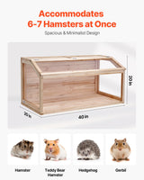 VEVOR Wooden Hamster Cage, 270° Viewing 𝖧amster Habitat, 32 x 16 x 16 in, Dwarf Hamster Cages with Openable Top, Ventilated Small Animal Cage, Pet Mouse Cage for Gerbils, Rats, Guinea Pigs, Mice