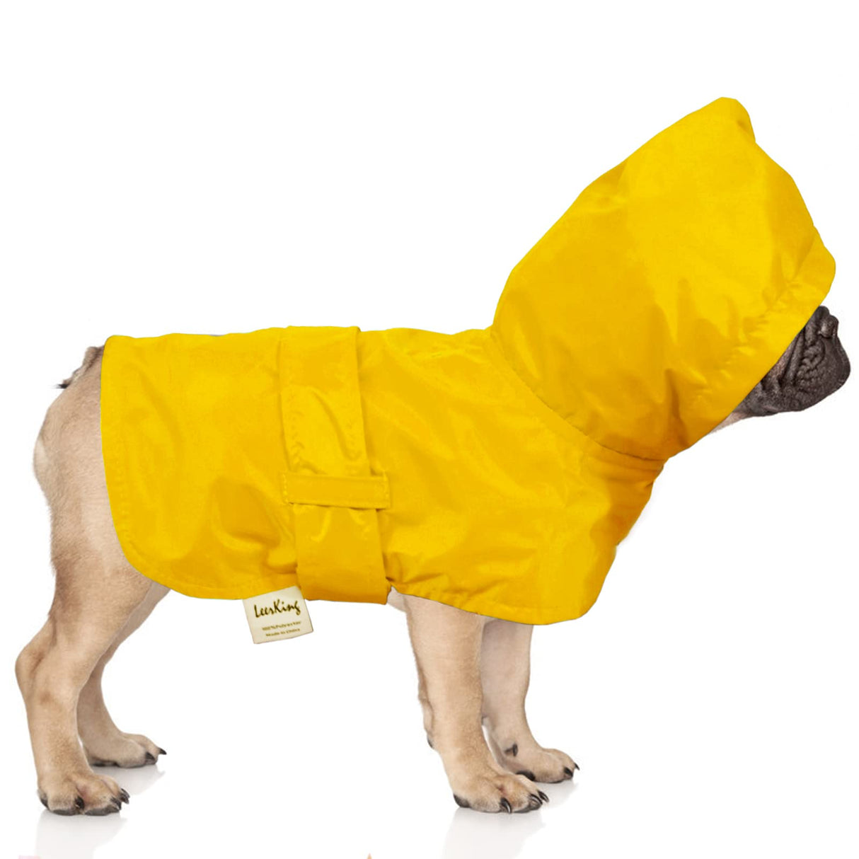LeerKing Raincoat for Dogs - Hooded with Leash Hole, Waterproof Double Layer Coat Jacket with Lining, 10 Sizes for Small Medium and Large Dogs,Yellow,3XL