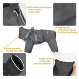 Four-Legged Full Coverage Dog Raincoat for Small Medium Dogs, Waterproof Dog Rain Coat with Harness Built in, 4-Legs Dog rain Jacket with Reflective Strip, Adjustable Puppy Waterproof Clothes (XL)