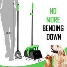 Load image into Gallery viewer, FUSBUNTY Pooper Scooper Swivel Bin &amp; Rake with 100 Waste Bags, Dog Pooper Scooper with Bag Attachment for Large Medium Small Dogs, Poop Scooper with Lid for Lawn Yard Dog Kennel
