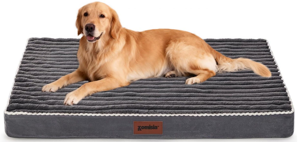 ZOMISIA XXL Dog Bed for Crate - Extra Large Orthopedic Pet Beds with Removable Machine Washable Cover, Egg Crate Foam Puppy Pad, Suitable for Pet Up to 100 lbs, 47"x29"