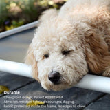 Kuranda Chewproof Elevated Dog Bed - Silver Aluminum - 30" x 20" - Heavy Duty Vinyl - Forest