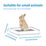 PODOO Rabbit Litter Box – Training Potty Tray for Guinea Pig & Small Pets · Spacious Grid Pan with Low Entrance, Easy-Clean & Odor-Resistant—Helps Keep a Clean Cage and Reduce Mess