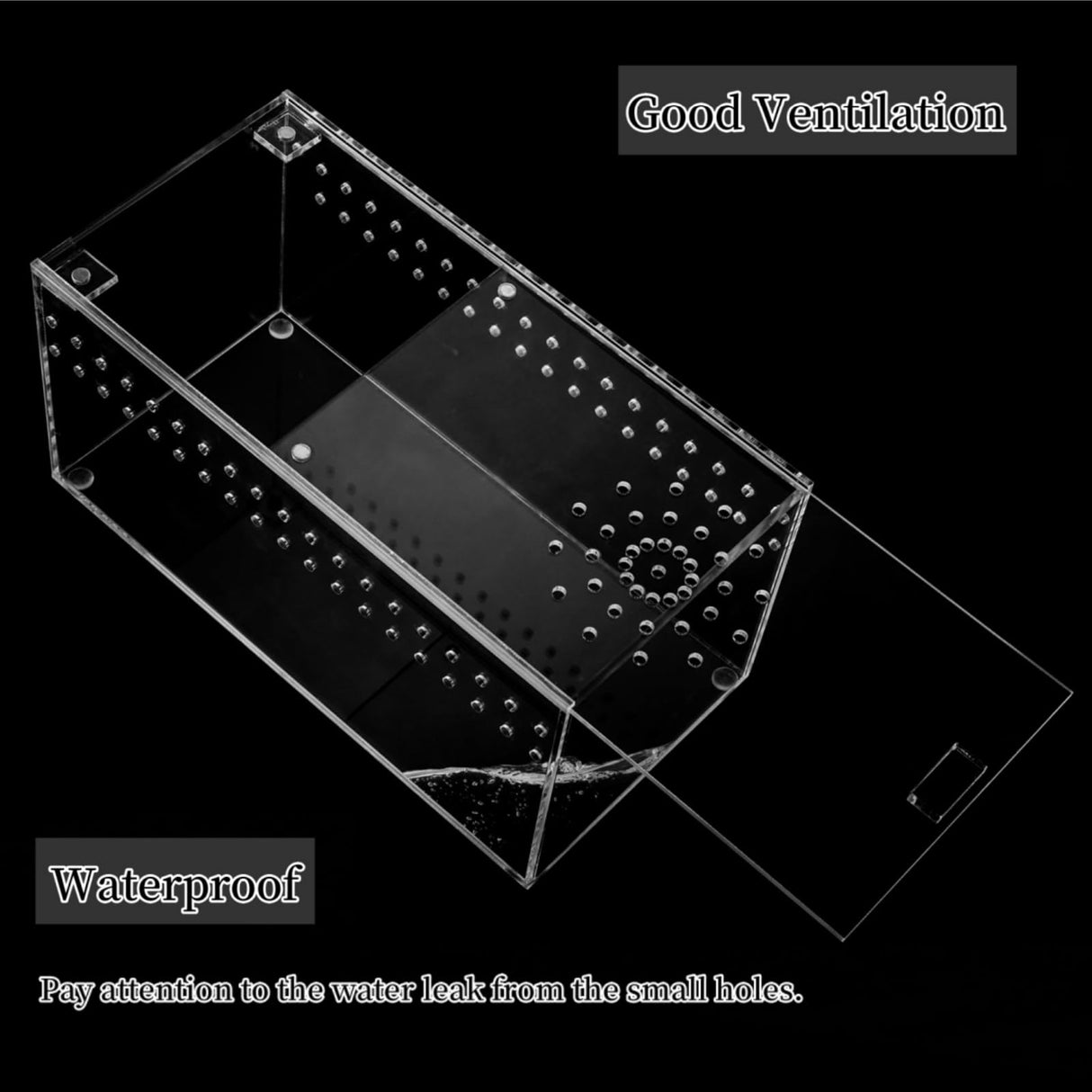 Tlence Acrylic Tarantula Enclosure Terrarium, 8" x 4" x 4" Small Magnetic Reptile Tank, Micro Spider Breeding Habitat Cage, Clear Ventilated Lizard Display Box for Hermit Crab Invertebrates Scorpion