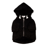 Ellie Dog Wear Zip Up Adventure Dog Hoodie with Hook & Loop Pockets and Adjustable Drawstring Hood - XXS to XXL - Multiple Colors - Comfortable & Versatile Dog Hoodies (Black, XXS)