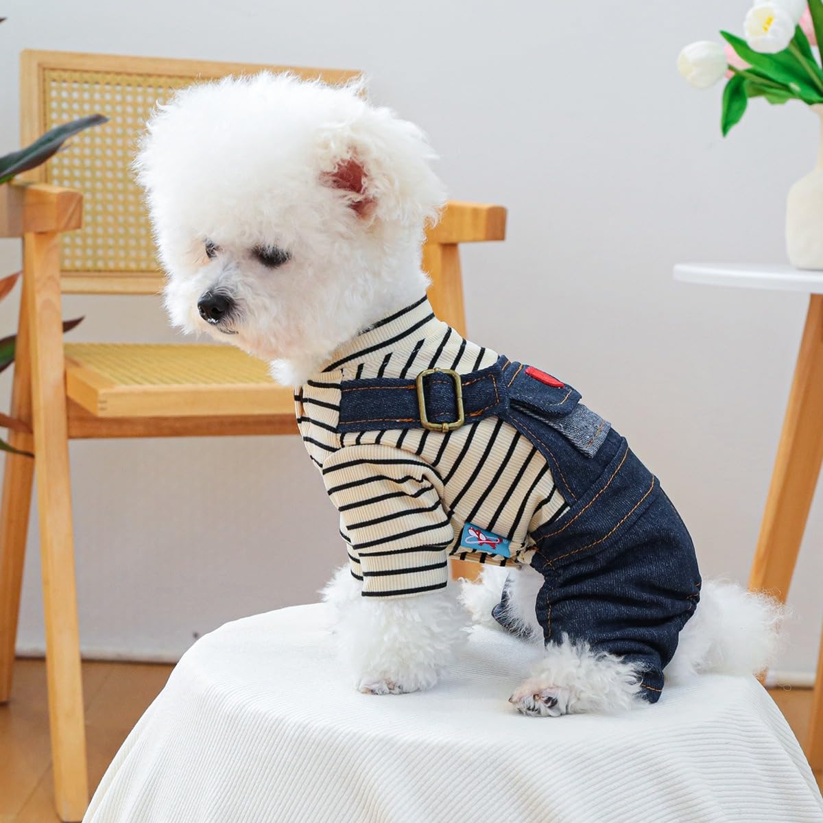 Pet Jean Jumpsuit Small Dog Clothes Costumes for Cats Dog Sweater Warm Dog Coat Winter Clothes for Dogs Summer Dog Clothes Dog Christmas Outfit Puppy Clothes Dog Winter Jacket Dog Costumes Apparel