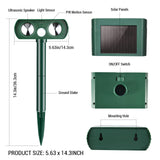 Gebatule 2 Pack Solar Ultrasonic Animal Repellent Repel Cat, Squirrel, Deer, Raccoon, Skunk, Rabbit, Rat, Dog, Waterproof with Motion Detector