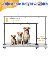 Artibear Dog Grooming Arm with Clamp for Large Dog, Adjustable Height to 33in and Width to 43in, Pet Grooming Table Arm with 2 Loop Noose & 2 No Sit Haunch Holder for Home & Store (Table Not Include)