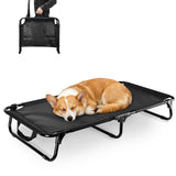Loebelle Foldable Elevated Dog Cot, No Assembly Need, Waterproof Folding Raised Dog Bed, Outdoor Dogs Cot Cooling Pet Hammock Bed with Breathable Mesh for Small Medium Size Dogs, Chew-Proof, Black