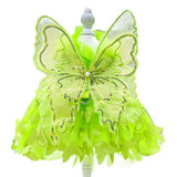 Anelekor Rainbow Butterfly Dog Dresses for Small Dog Girl Puppy Lace Tutu Princess Dress Cat Outfit Pet Butterfly Costume for Kitten Chihuahua Yorkie Pomeranian (Green, X-Large)