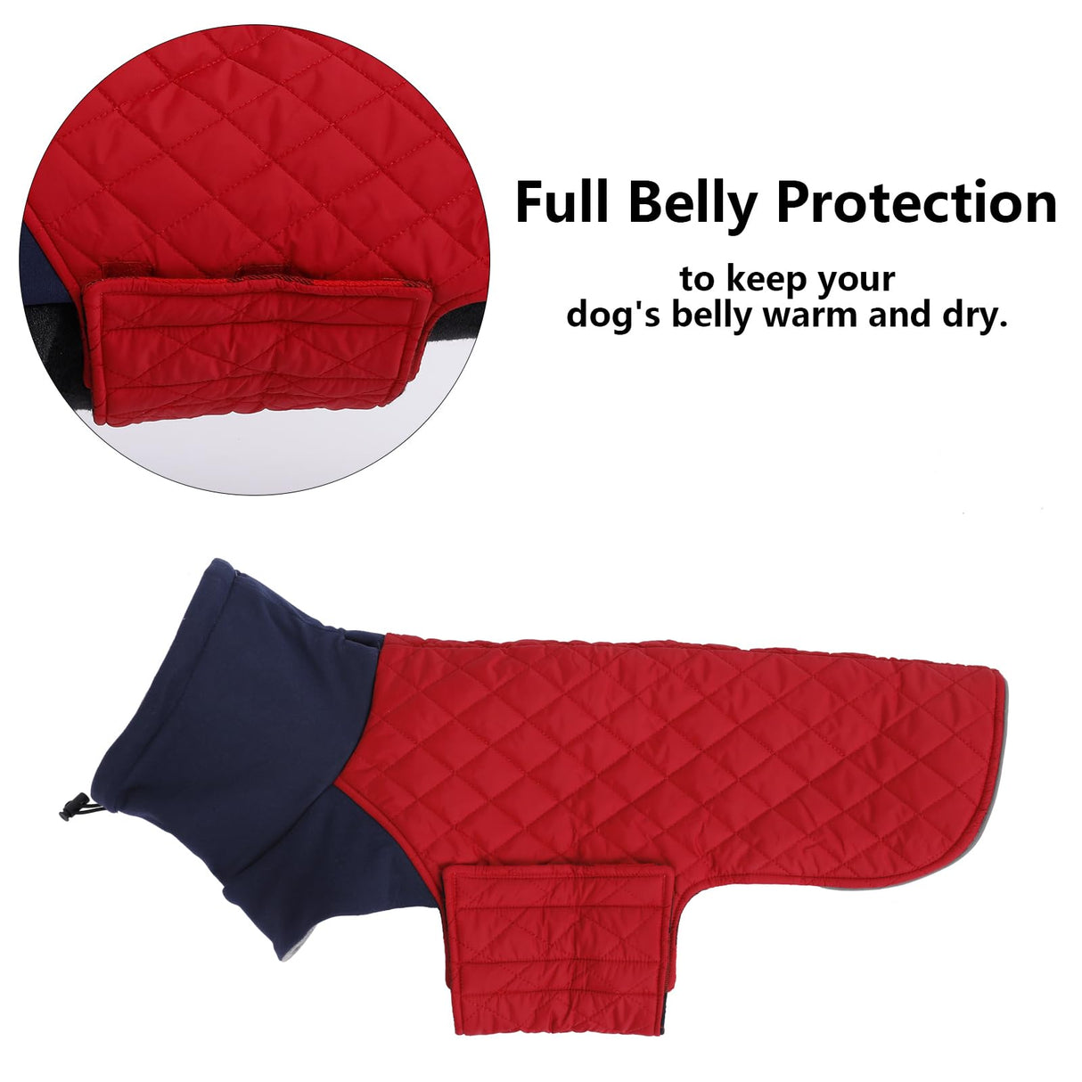 Geyecete Corgi Sweater for Dogs Corgi Clothes,Miniature Corgi Coat,Corgi Jacket for Dogs Warm Waterproof Windproof,High Neckine String Holes-Red-L