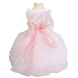 UOSIA Summer Dog Wedding Dress Girl Pink Puppy Dresses for Small Dogs Fashion Sweet Cat Valentines Princess Tulle Tutu Skirt for Pet Formal Clothes XS